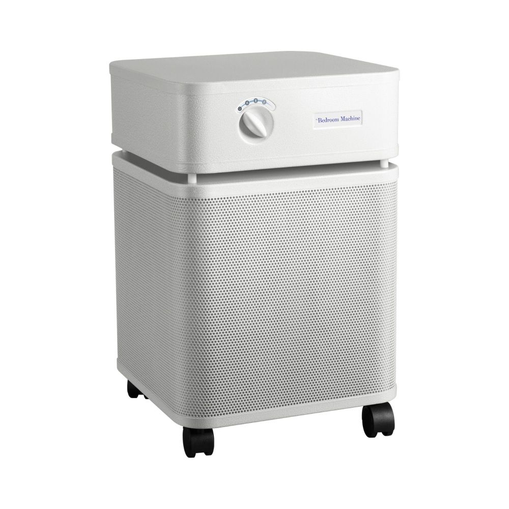 Austin Air Bedroom Machine air purifier, sand color, right side view
