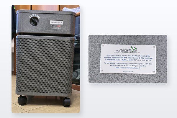 An air purifier donated to the MCS Reference Center in Ancona: a project made possible by the 5x1000